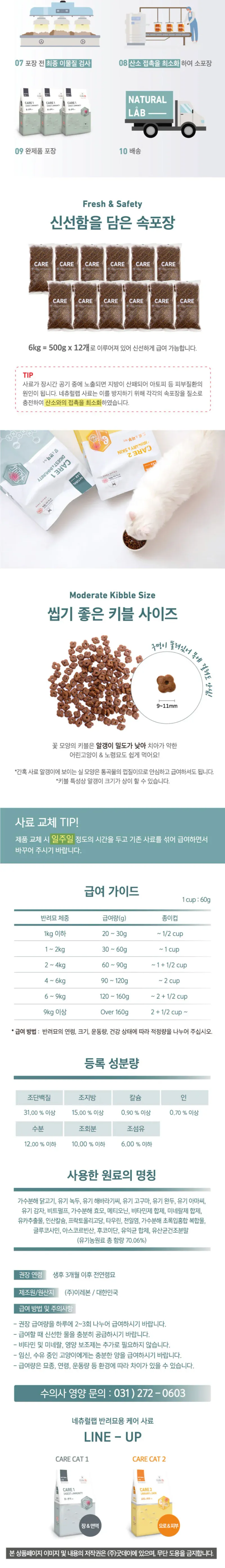 네츄럴랩 캣 케어1 장+면역 6kg 상세 이미지 1