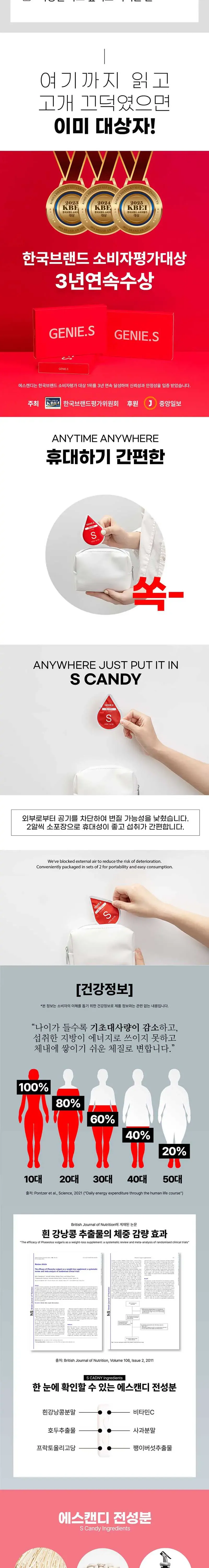 에스캔디 기름배출캔디 파세올라민 베타글루칸 30알 개별포장 1BOX 상세 이미지 1