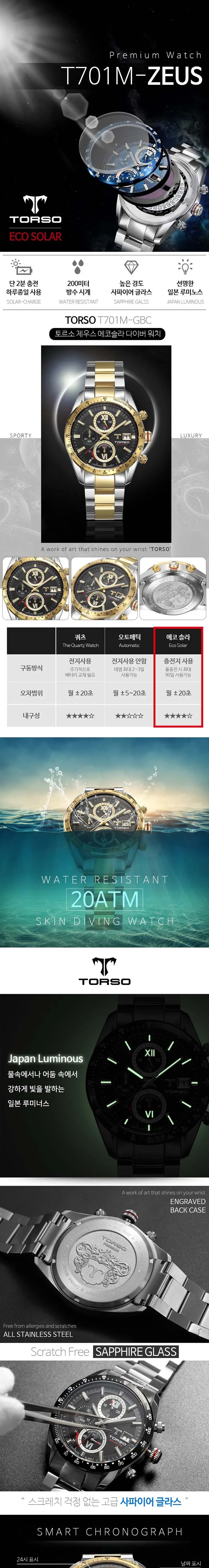 토르소 프리미엄 제우스 솔라 다이버 워치 상세 이미지 1