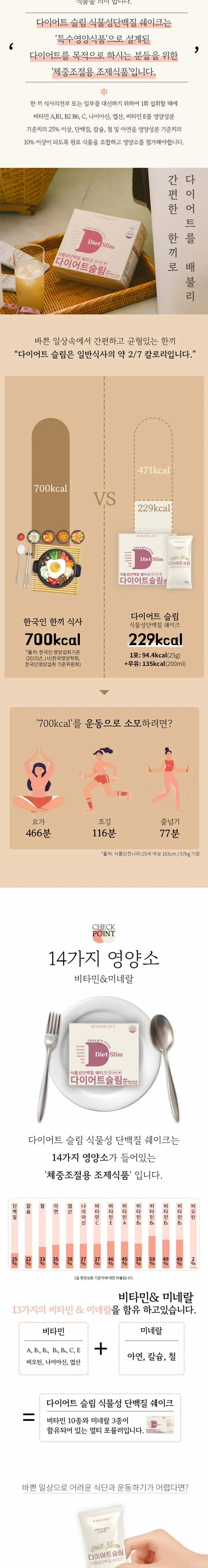 우디니 다이어트 슬림 식물성단백질 쉐이크 (25g*14포) 상세 이미지 1