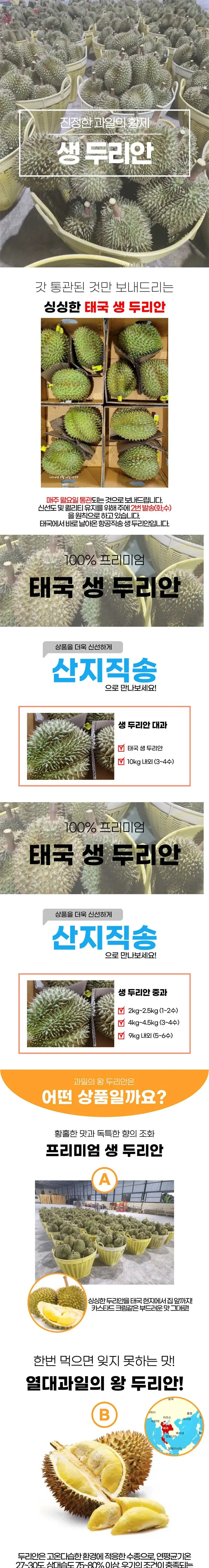 진정한 과일의 황제 생두리안 2.8kg 2수 상세 이미지 1