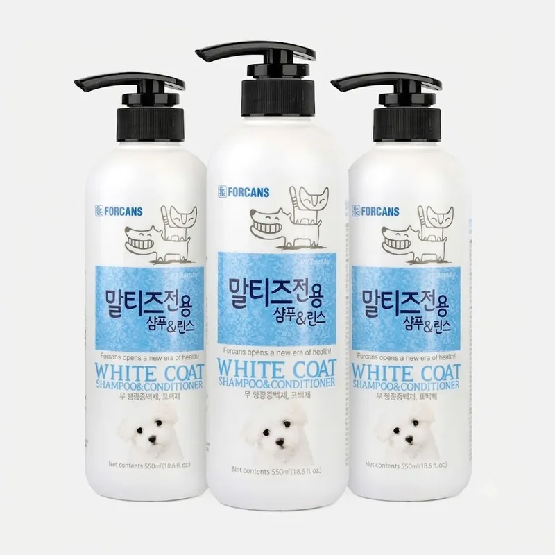 포켄스 포켄스 말티즈 전용 샴푸 & 린스, 550ml, 3개 / 6개