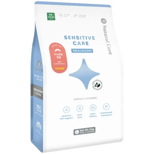 네츄럴코어 센시티브 케어 밀웜 큰입자(L) 3kg,7kg