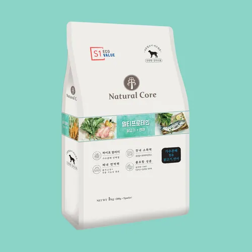네츄럴코어 에코밸류 멀티프로체인 강아지 사료 1kg,6kg